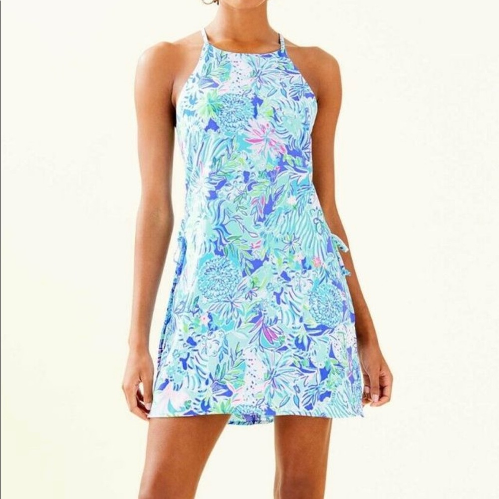 NWT LILLY PULITZER PEARL ROMPER COASTAL BLUE LION - Picture 2 of 12